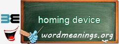 WordMeaning blackboard for homing device